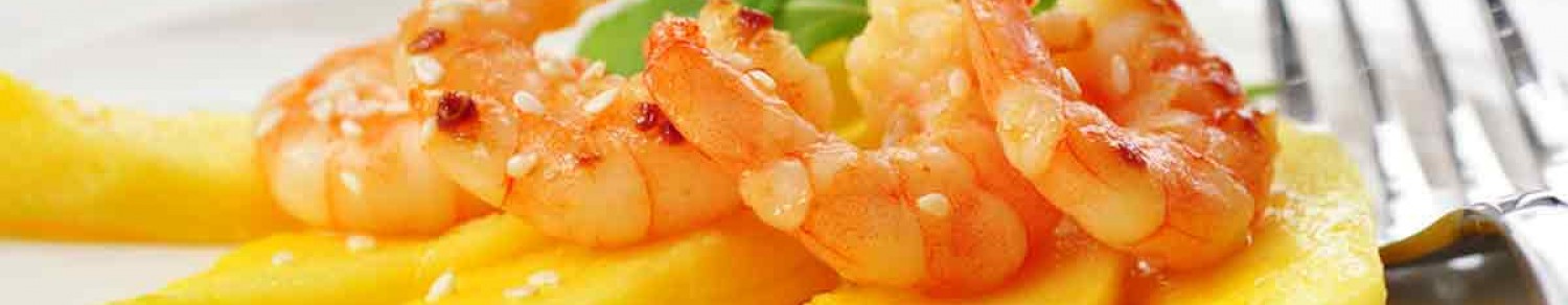 Crevettes poêlées à la mangue